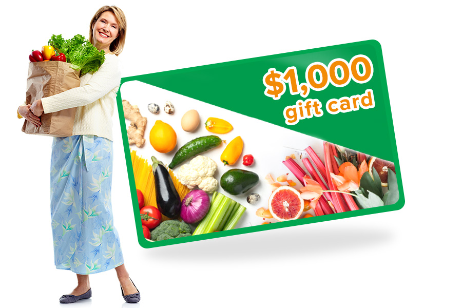 Shopping cart full of groceries